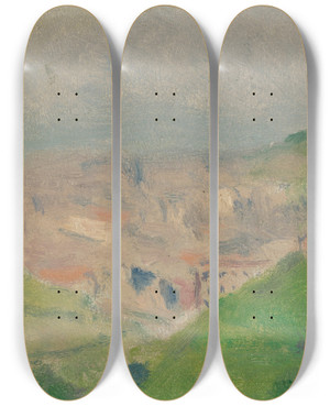 Triptych art skateboard deck of Albert Marquet Coteau Vert Montplaisant by Albert Marquet (1875-1947)