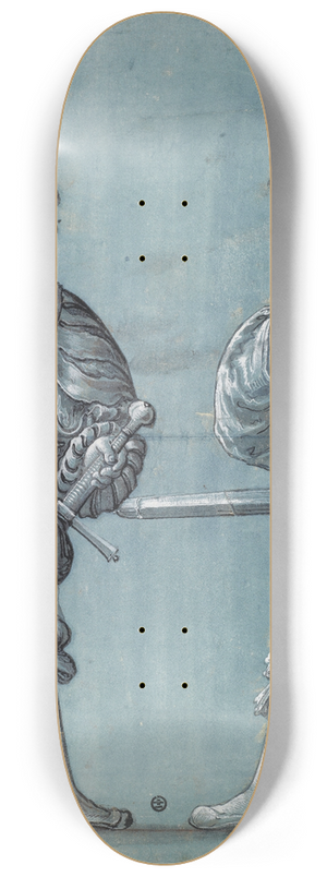 Hans Rudolf Manuel - Zwei stehende Krieger 8.25 inch art skate deck Hans Rudolf Manuel - Zwei stehende Krieger 8.25 inch art skate deck