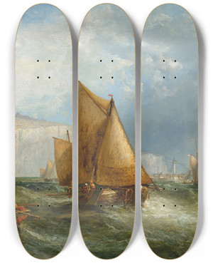 Triptych art skateboard deck of James Webb Dover by James Webb (1825-1895)