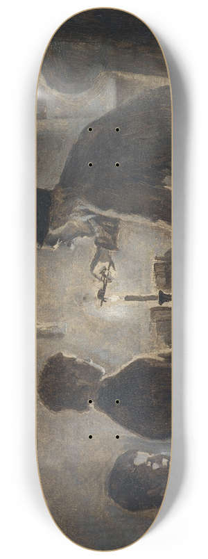 Hans Smidth - Pastor Sren blows out the candle on the New Years Eve 8.25 inch art skate deck Hans Smidth - Pastor Sren blows out the candle on the New Years Eve 8.25 inch art skate deck