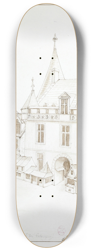 Alfred Bonnardot - Palais de Justice et cour de la Sainte-Chapelle 8.25 inch art skate deck