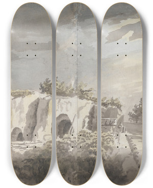 Triptych art skateboard deck of James Miller Caves_2 by James Miller (1773-1814)