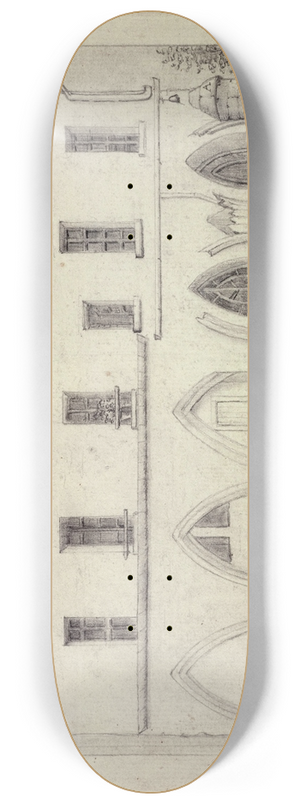 Alfred Bonnardot - Restes de lglise Saint-Hippolyte 8.25 inch art skate deck