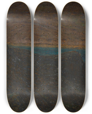 Triptych art skateboard deck of Karl Nordstrm The Strait by Karl Nordstrom (1855-1923)