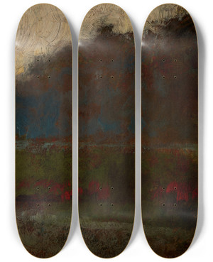 Triptych art skateboard deck of Olga Boznanska Landscape by Olga Boznanska (1865-1940)