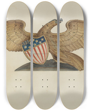 Triptych art skateboard deck of Al Curry Sternpiece Eagle by Al Curry (20-)