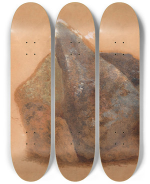 Triptych art skateboard deck of Adalbert Stifter Steinstudie by Adalbert Stifter (1805-1868)