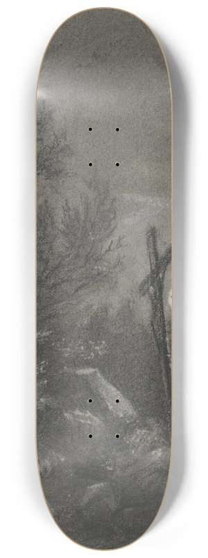 Hans Thoma - Cross in the moonlight 8.25 inch art skate deck