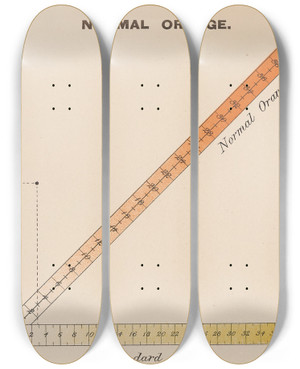 Triptych art skateboard deck of Joseph Williams Lovibond Measurement Of Light And Colour Sensations Pl13 by Joseph Williams Lovibond (1833-1918)