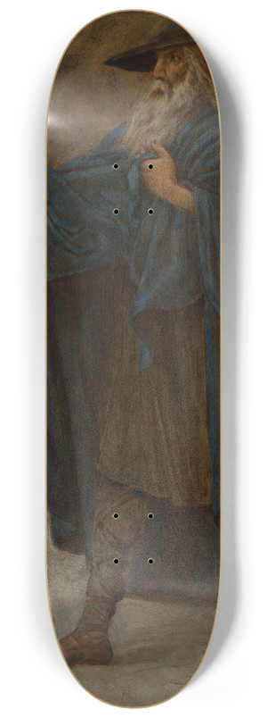 Hans Thoma - Dezember (Wotan mit Wlfen) 8.25 inch art skate deck