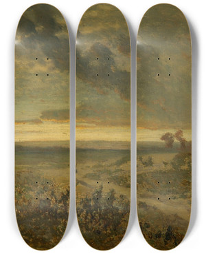 Triptych art skateboard deck of Alberto Pasini Paysage by Alberto Pasini (1826-1899)