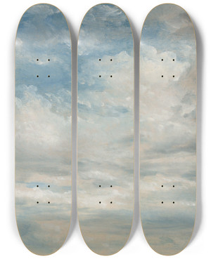 Triptych art skateboard deck of John Constable Clouds by John Constable (1776-1837)