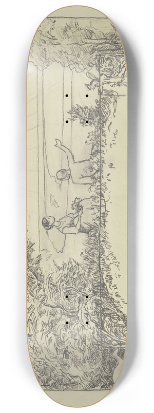 Hans Thoma - Die Vgelein im Walde (Kopf fr eine Kriegszeitung) 8.25 inch art skate deck