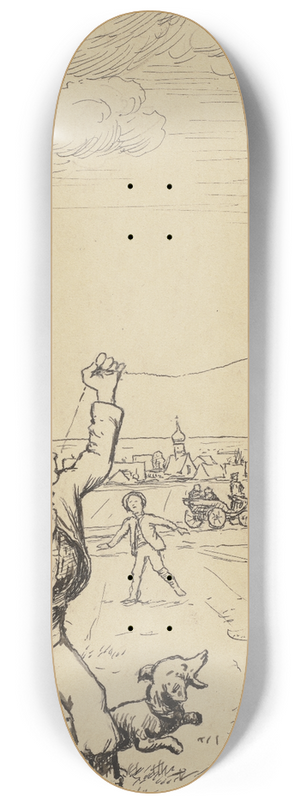 Hans Thoma - Drache 8.25 inch art skate deck