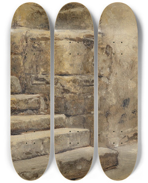 Triptych art skateboard deck of Leopold Carl Mller Eingang In Eine Moschee by Leopold Carl Muller (1834-1892)