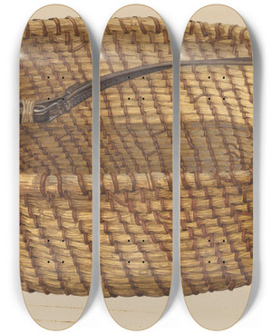 Triptych art skateboard deck of Alfonso Moreno Grain Basket by Alfonso Moreno