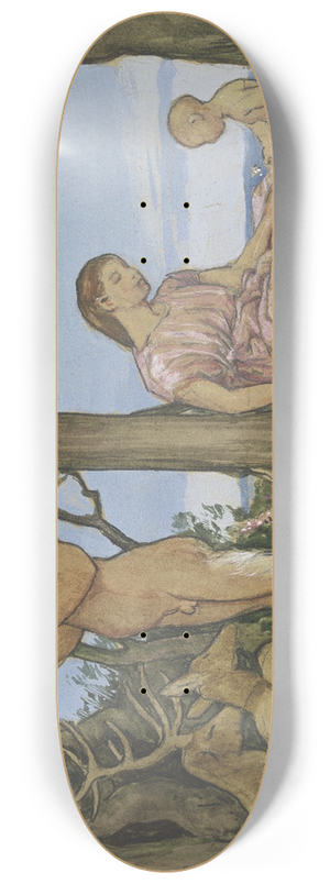 Hans Thoma - Faun and nymph 8.25 inch art skate deck