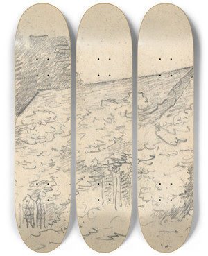 Triptych art skateboard deck of Thomas Bradshaw Chinkford Church by Thomas Bradshaw (1767)