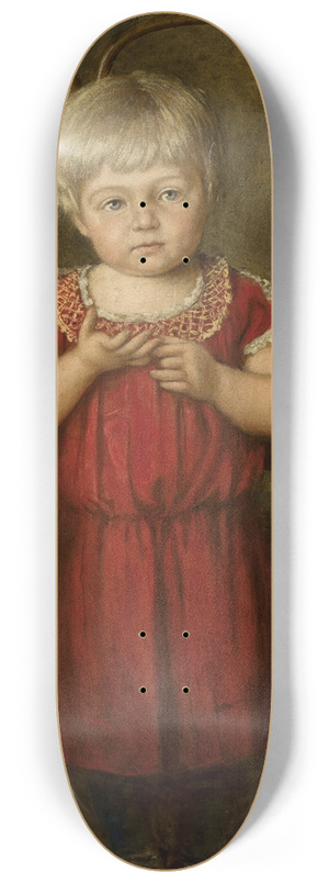Hans Thoma - Portrait of Ela with a basket 8.25 inch art skate deck