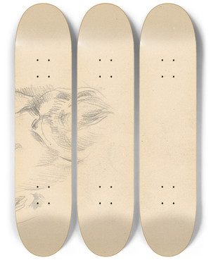 Triptych art skateboard deck of Paul Czanne Selfportrait_1 by Paul Cezanne (1839-1906)