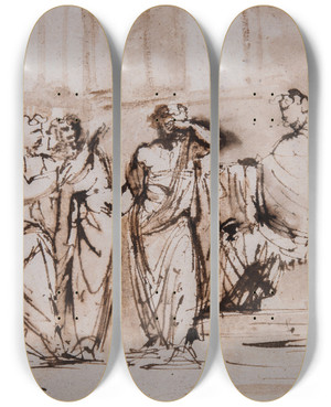 Triptych art skateboard deck of Jonas Kerstrm Elymas Struck Blind by Jonas kerstrm (1759-1795)