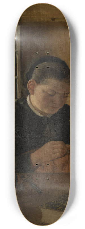 Hans Thoma - Sewing girl 8.25 inch art skate deck