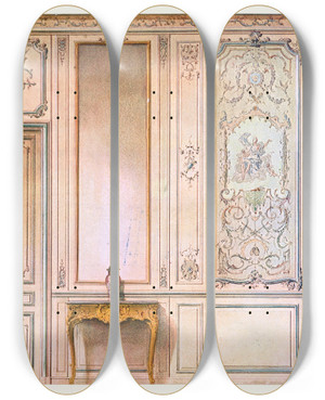 Triptych art skateboard deck of Georges Rmon Chambre A Coucher Compose Daprs Celle De Ninon De Lenclos_2 by Georges Remon (1889-1963)