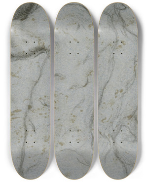 Triptych art skateboard deck of Gaspare Diziani Male Nude From Behind by Gaspare Diziani (1689-1767)