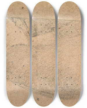 Triptych art skateboard deck of Sir David Wilkie Sleeping Infants Arm by Sir David Wilkie (1785-1841)