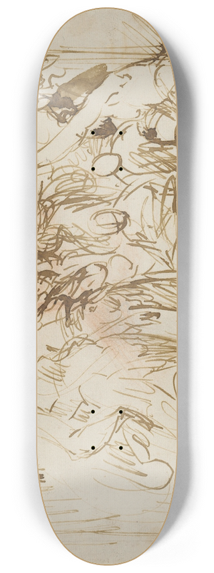 Hans von Aachen - Allegorie der Malerei. Minerva fhrt die Malerei in den Kreis der Musen ein 8.25 inch art skate deck