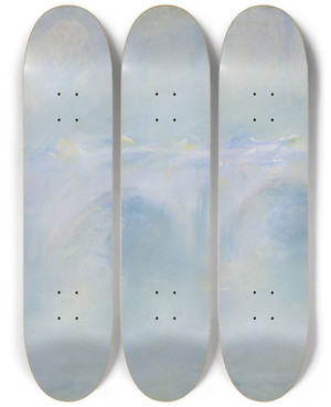 Triptych art skateboard deck of Claude Monet Waterloo Bridge_2 by Claude Monet (1840-1926)