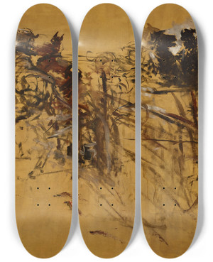 Triptych art skateboard deck of Jacek Malczewski Ploughing Sketch by Jacek Malczewski (1854-1929)
