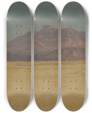 Triptych art skateboard deck of Frederic Edwin Church Mountain Landscape_2 by Frederic Edwin Church (1826-1900)