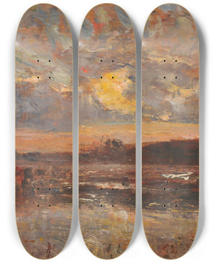 Triptych art skateboard deck of Franoisauguste Ravier Tude De Paysage_1 by Franois-Auguste Ravier (1814-1895)