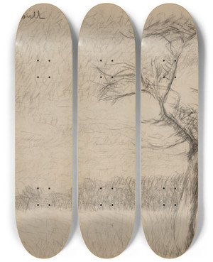 Triptych art skateboard deck of Emile Bernard Paysage_2 by Emile Bernard (1868-1941)
