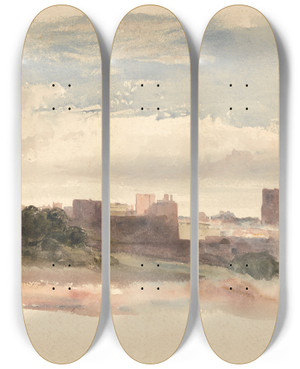 Triptych art skateboard deck of Peter Dewint Chester by Peter Dewint (1784-1849)