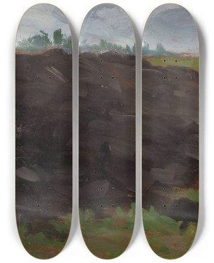 Triptych art skateboard deck of Wadysaw Ostrowski Landscape by Wladyslaw Ostrowski (1790-1869)