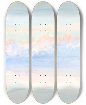 Triptych art skateboard deck of George Elbert Burr Venice Iii by George Elbert Burr (1859-1939)