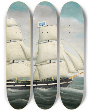 Triptych art skateboard deck of August Lasczky Preussische Brigg Charlotte by August Lasczky (19-)