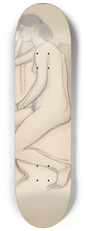 Harald Giersing - Siddende kvindelig model, set fra siden 8.25 inch art skate deck