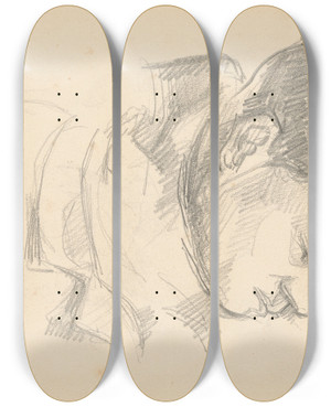 Triptych art skateboard deck of Paul Czanne The Artists Son_1 by Paul Cezanne (1839-1906)