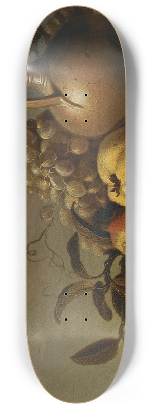 Harmen Steenwyck - Still Life With A Ewer And Some Fruit On A Partly-Draped Stone Ledge 8.25 inch art skate deck Harmen Steenwyck - Still Life With A Ewer And Some Fruit On A Partly-Draped Stone Ledge 8.25 inch art skate deck