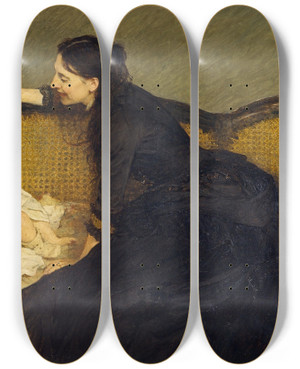 Triptych art skateboard deck of William Quiller Orchardson Master Baby by William Quiller Orchardson (1832-1910)
