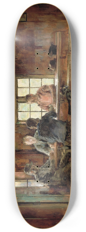 Harriet Backer - Card Players 8.25 inch art skate deck Harriet Backer - Card Players 8.25 inch art skate deck