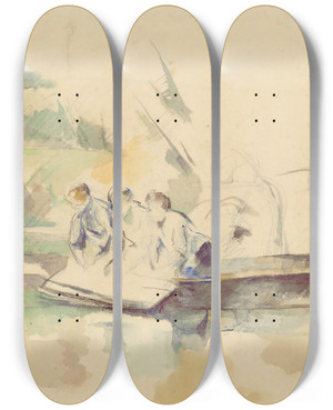 Triptych art skateboard deck of Paul Czanne Laveuses by Paul Cezanne (1839-1906)