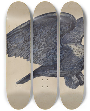 Triptych art skateboard deck of Elisabeth Fulda Eagle by Elisabeth Fulda