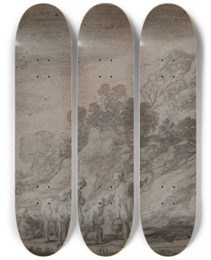 Triptych art skateboard deck of Claes Cornelisz Moeyaert Abraham Andissac by Claes Cornelisz Moeyaert (1592-1655)