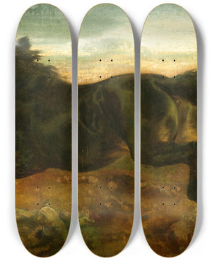 Triptych art skateboard deck of Carl Wahlbom Galloping Horse by Carl Wahlbom (1810-1858)