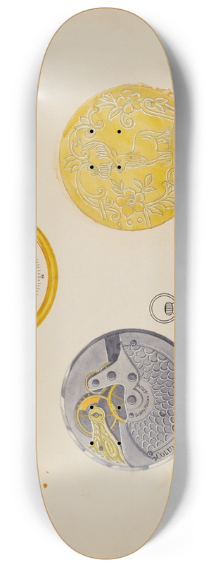 Harry G. Aberdeen - Gold Watch with Frame and Case 8.25 inch art skate deck