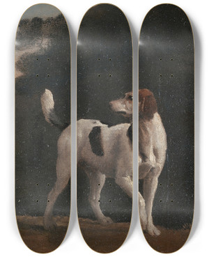 Triptych art skateboard deck of George Stubbs Foxhound by George Stubbs (1724-1806)